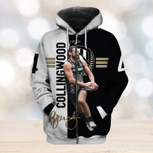 AFL Collingwood Magpies Broodie Grundy #4 Zip Up Hoodie Ver 1