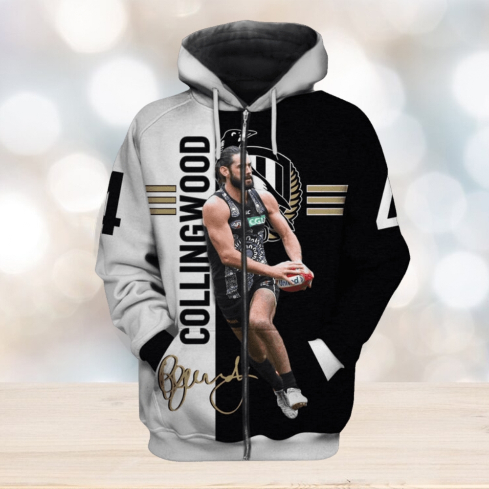 AFL Collingwood Magpies Broodie Grundy #4 Zip Up Hoodie Ver 1 AFL Collingwood Magpies Broodie Grundy #4 Zip Up Hoodie Ver 1