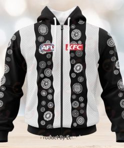 AFL Collingwood Magpies Custom Name Number 2023 Indigenous Guernsey Zip Up Hoodie