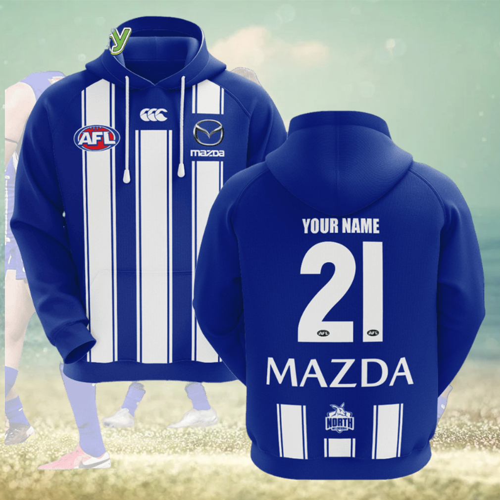 AFL North Melbourne Kangaroos Custom Name Number 2021 Home Guernsey Pullover Hoodie AFL North Melbourne Kangaroos Custom Name Number 2021 Home Guernsey Pullover Hoodie