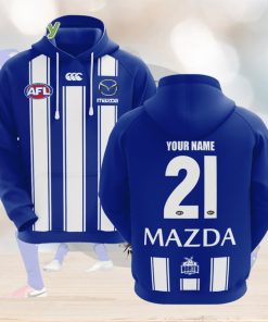 AFL North Melbourne Kangaroos Custom Name Number 2021 Home Guernsey Pullover Hoodie