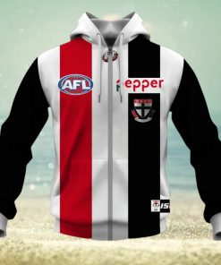 AFL St Kilda Saints Custom Name Number 2020 Clash Guernsey Zip Up Hoodie