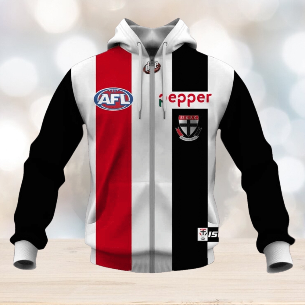 AFL St Kilda Saints Custom Name Number 2020 Clash Guernsey Zip Up Hoodie AFL St Kilda Saints Custom Name Number 2020 Clash Guernsey Zip Up Hoodie