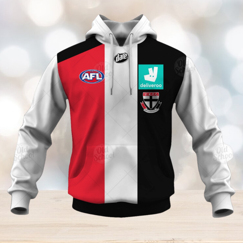 AFL St Kilda Saints Custom Name Number 2021 Home Guernsey Pullover Hoodie Ver 1 AFL St Kilda Saints Custom Name Number 2021 Home Guernsey Pullover Hoodie Ver 1
