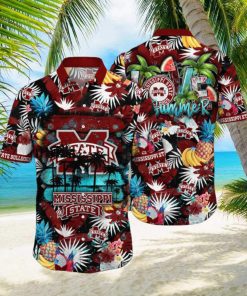 ALOHA SUMMER NCAA MISSISSIPPI STATE BULLDOGS HAWAIIAN SHIRT TROPICAL FRUIT PATTERN