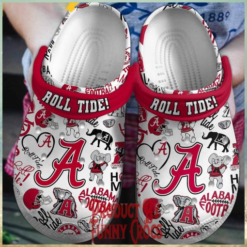 ALabama Crimson Roll Tide Football Crocs For Adults