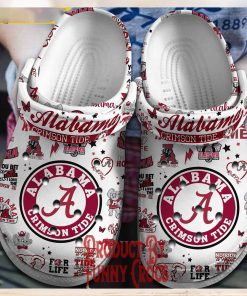 ALabama Crimson Roll Tide For Life Crocs Shoes