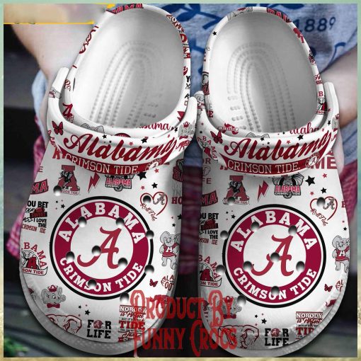 ALabama Crimson Roll Tide For Life Crocs Shoes