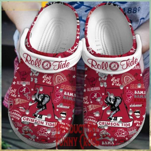 ALabama Crimson Roll Tide Red Crocs Shoes