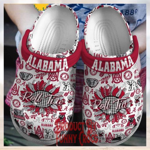 ALabama Crimson Roll Tide Sunflower Crocs Shoes