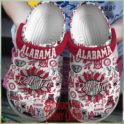 ALabama Crimson Roll Tide Sunflower Crocs Shoes