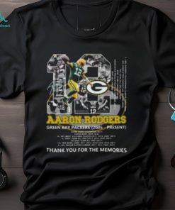 Aaron Rodgers 12 Green Bay Packers 2005 – Present Thank You For The Memories Signature Shirt