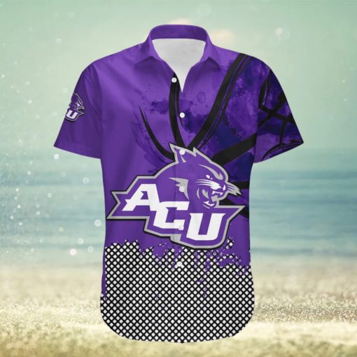 Abilene Christian Wildcats Hawaii Shirt Basketball Net Grunge Pattern – NCAA