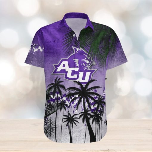 Abilene Christian Wildcats Hawaii Shirt Coconut Tree Tropical Grunge – NCAA