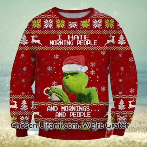 Adult Grinch Sweater Cool Hate Morning Gift