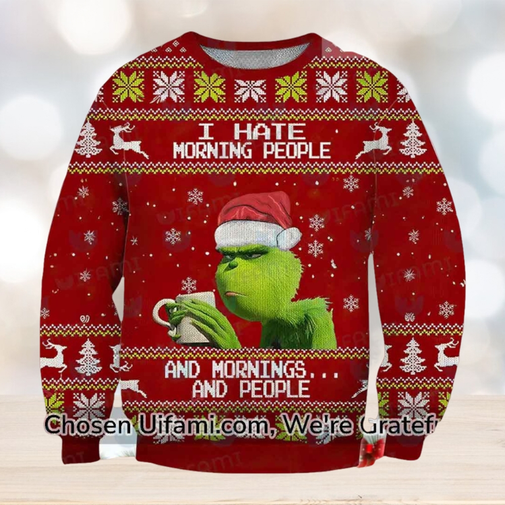 Adult Grinch Sweater Cool Hate Morning Gift Adult Grinch Sweater Cool Hate Morning Gift
