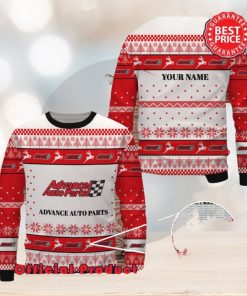 Advance Auto Parts Custom Name White Design Logo Reindeer Ugly Christmas Sweater