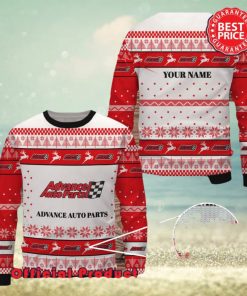 Advance Auto Parts Custom Name White Design Logo Reindeer Ugly Christmas Sweater