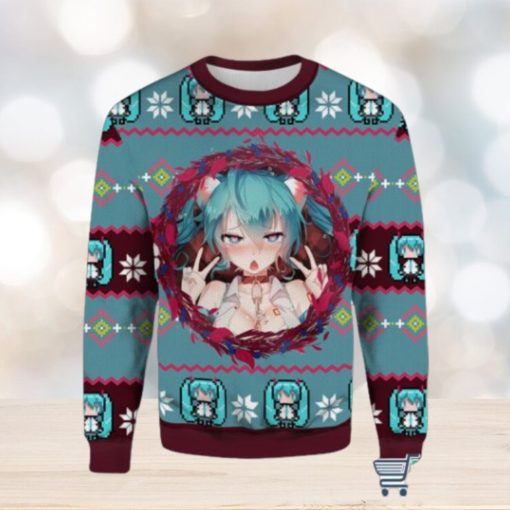 Ahegao Hatsune Miku Ugly Christmas Sweater