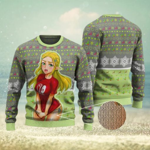 Ahegao Princess Zelda Art Ugly Xmas Sweater