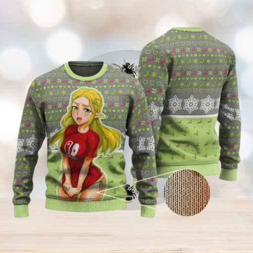 Ahegao Princess Zelda Art Ugly Xmas Sweater