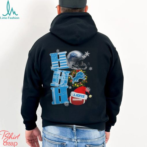 Ahoged 2023 Detroit Lions NFL HO HO HO Christmas Shirt Hoodie