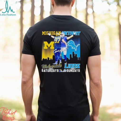 Aidan Hutchinson Michigan Wolverines On Saturdays Detroit Lions On Sundays T Shirt