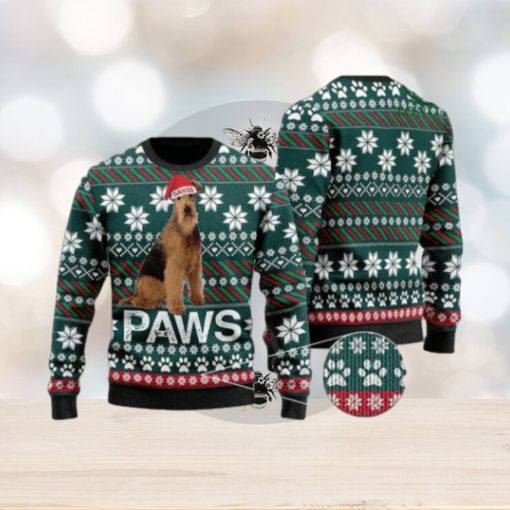 Airedale Terrier Santa Printed Christmas Ugly Sweater