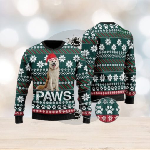 Akita Santa Printed Christmas Ugly Sweater