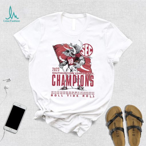 Alabama Crimson Tide 2023 SEC Football Conference Champions Mascot Flag T Shirt