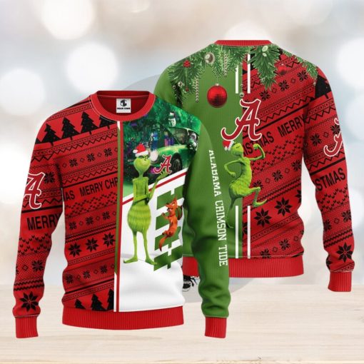 Alabama Crimson Tide Grinch & Scooby doo Christmas Ugly Sweater 1