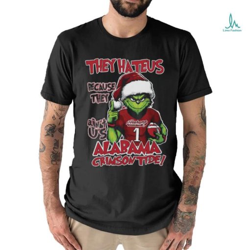 Alabama Crimson Tide Grinch They Hate Us Because Ain’t Us NCAA Football Christmas Shirt