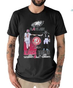 Alabama Crimson Tide On Saturdays Philadelphia Eagles On Sundays Signature Shirt, hoodie, sweater, long sleeve and tank top Alabama Crimson Tide On Saturdays Philadelphia Eagles On Sundays Signature Shirt