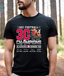 Alabama Crimson Tide Sec Football 30 Time 1933 2023 Champions Signatures Shirt