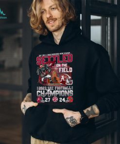 Alabama Crimson Tide Settled On The Field 2023 SEC Football Champions 27 24 Georgia Shirt