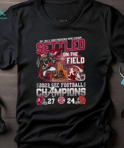 Alabama Crimson Tide Settled On The Field 2023 SEC Football Champions 27 24 Georgia Shirt