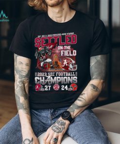 Alabama Crimson Tide Settled On The Field 2023 SEC Football Champions 27 24 Georgia Shirt