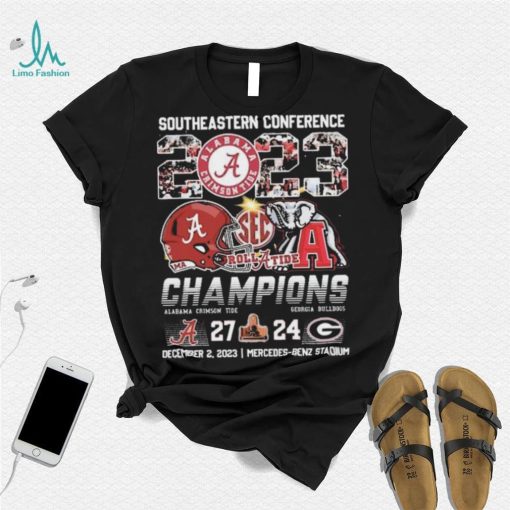 Alabama Crimson Tide Southeastern Conference 2023 Roll Tide Champions Bama 27 24 Georgia Shirt