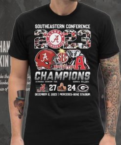 Alabama Crimson Tide Southeastern Conference 2023 Roll Tide Champions Bama 27 24 Georgia Shirt