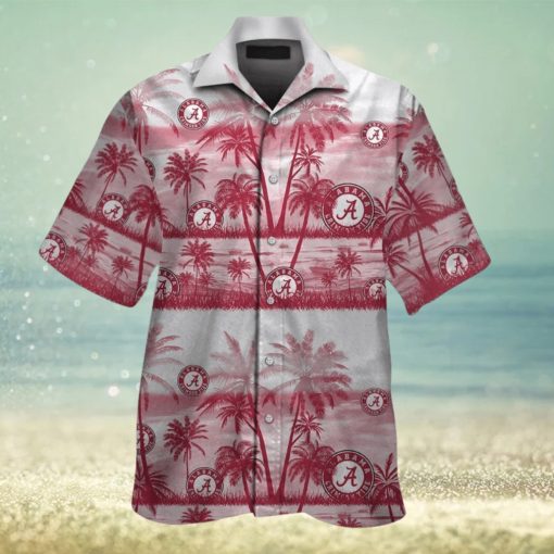 Alabama Crimson Tide Tropical Hawaiian Elegance Design Short Sleeve Shirt