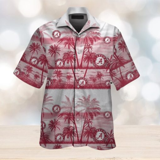 Alabama Crimson Tide Tropical Hawaiian Elegance Design Short Sleeve Shirt