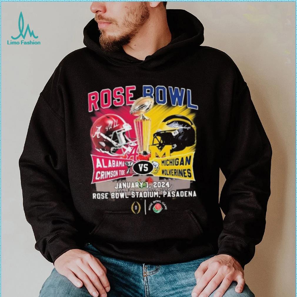 Alabama Crimson Tide Vs Michigan Wolverines Head To Head Rose Bowl January 1, 2024 T Shirt Alabama Crimson Tide Vs Michigan Wolverines Head To Head Rose Bowl January 1, 2024 T Shirt