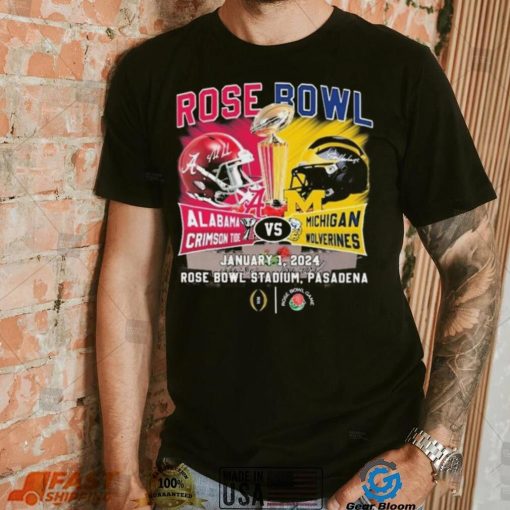 Alabama Crimson Tide Vs Michigan Wolverines Head To Head Rose Bowl January 1, 2024 T Shirt