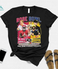 Alabama Crimson Tide Vs Michigan Wolverines Rose Bowl Game Match up January 1, 2024 Tee Shirt
