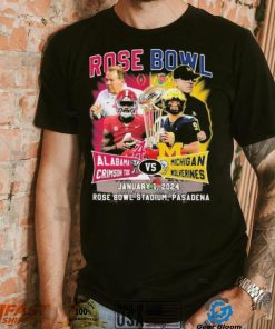 Alabama Crimson Tide Vs Michigan Wolverines Rose Bowl Game Match up January 1, 2024 Tee Shirt