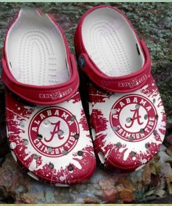 Alabama Crimson Tide White Red Ncaa Crocs