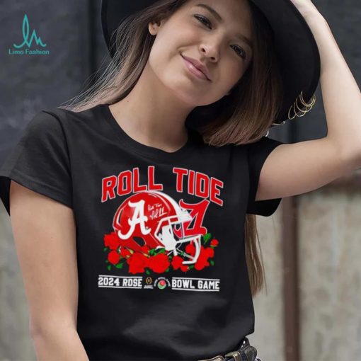 Alabama Crimson Tide helmet Roll TIde 2024 Rose Bowl Game shirt