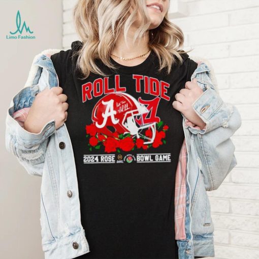 Alabama Crimson Tide helmet Roll TIde 2024 Rose Bowl Game shirt