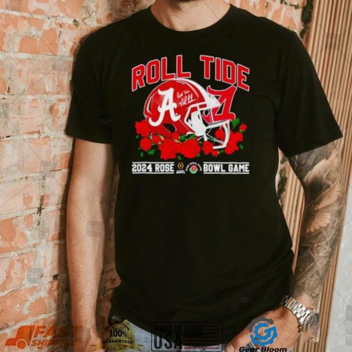 Alabama Crimson Tide helmet Roll TIde 2024 Rose Bowl Game shirt