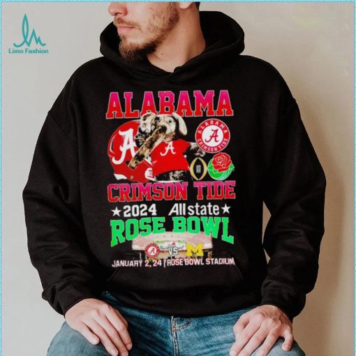 Alabama Crimson Tide vs Michigan Wolverines Mascot 2024 Allstate Rose Bowl Jan 2 shirt